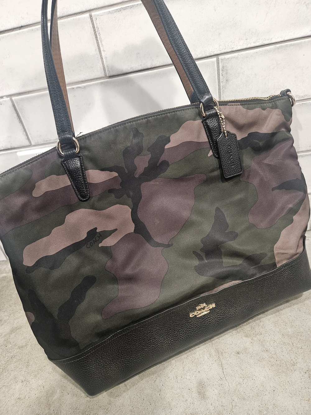 Coach Camouflage Tote Bag in Green/Black